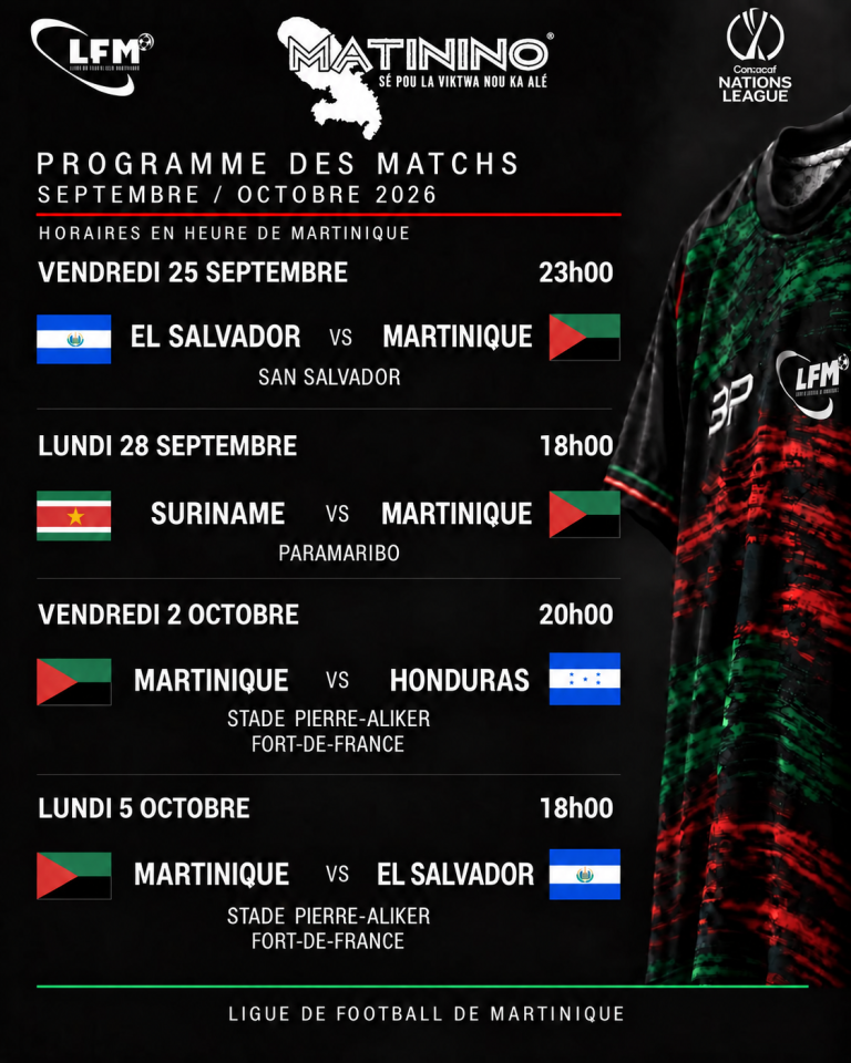 Matinino : programme des matchs de la Concacaf Nations League, septembre-octobre 2026