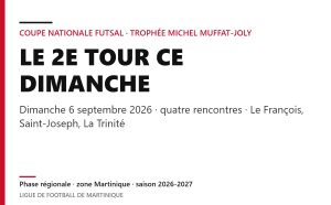 Coupe Nationale Futsal : le 2e tour, dimanche 6 septembre 2026
