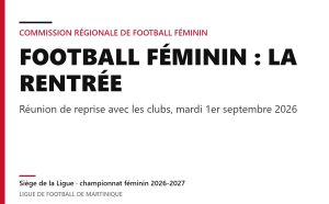 Commission régionale de football féminin — réunion de rentrée du 1er septembre 2026